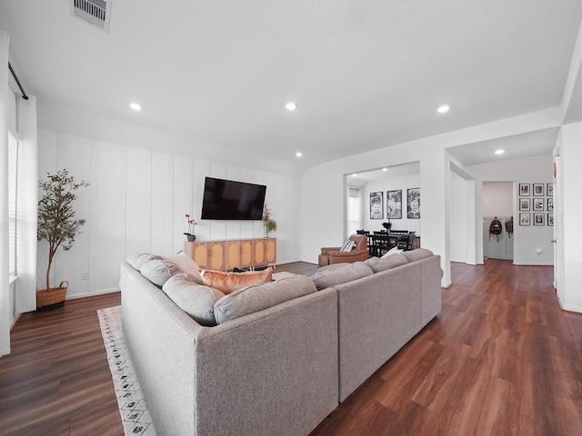 18925 Lazzaro Springs Dr, New Caney, TX 77357 - living area featuring dark wood finished floors and recessed lighting