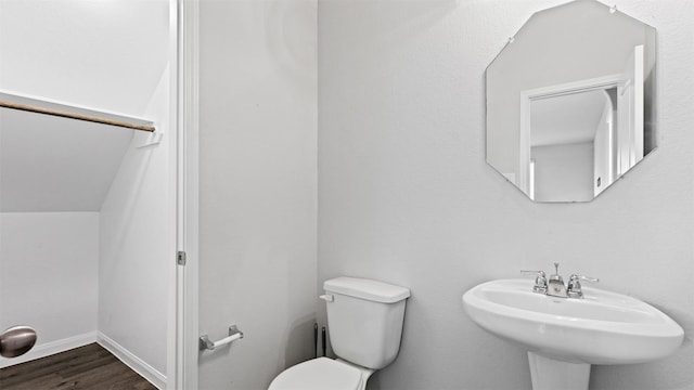 22002 Sovereign Heights Ln, Houston, TX 77073 - bathroom with toilet, wood finished floors, and a sink