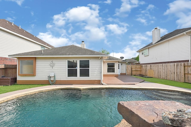 4814 Winding Timbers Ct, Humble, TX 77346 - view of swimming pool with a fenced backyard and a deck