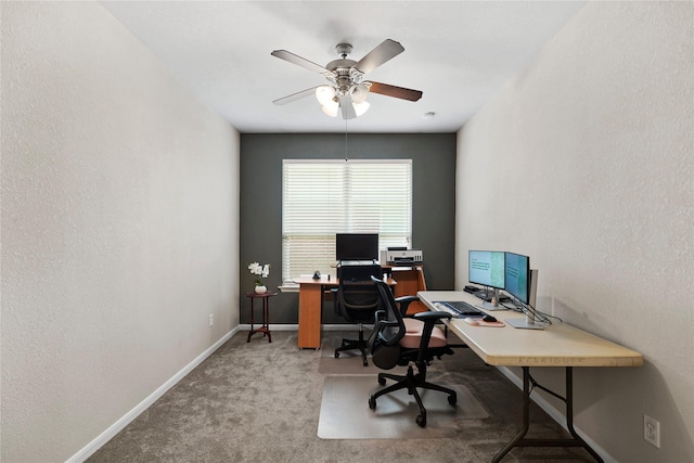 8630 Kirksage Dr, Houston, TX 77089 - carpeted office with a ceiling fan and baseboards