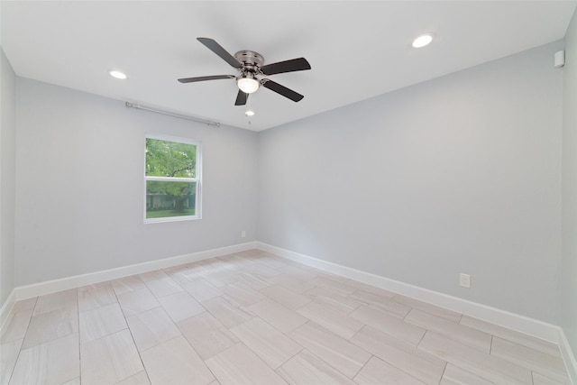 5006 Lymbar Dr, Houston, TX 77096 - unfurnished room featuring a ceiling fan, recessed lighting, and baseboards