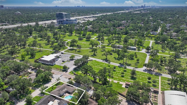 7222 Hartland Ave, Houston, TX 77055 - aerial view of property and surrounding area featuring property boundaries highlighted