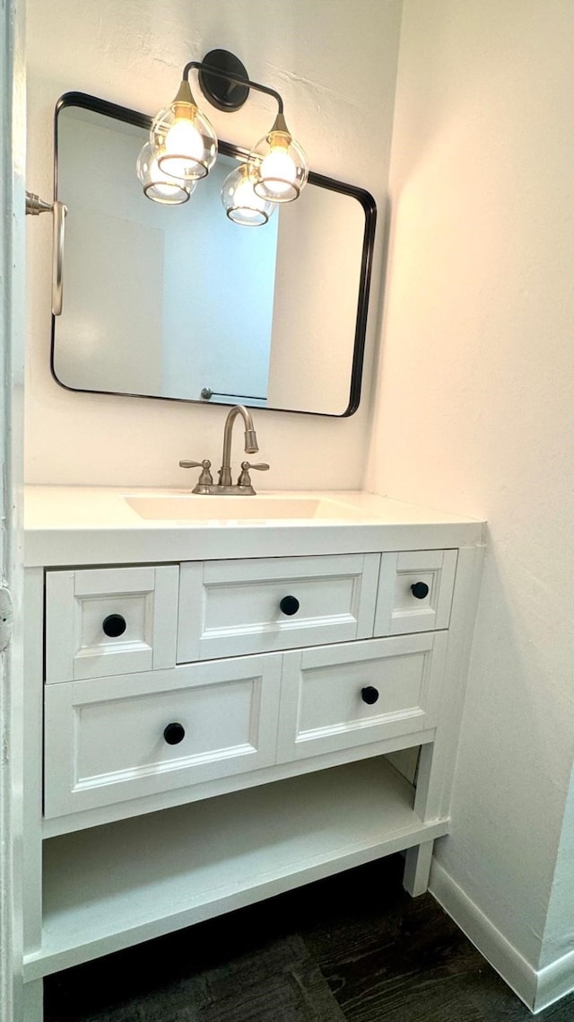 9005 Gaylord St Unit 20, Houston, TX 77024 - bathroom with vanity and baseboards