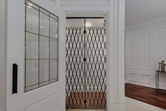 elevator with wood finished floors