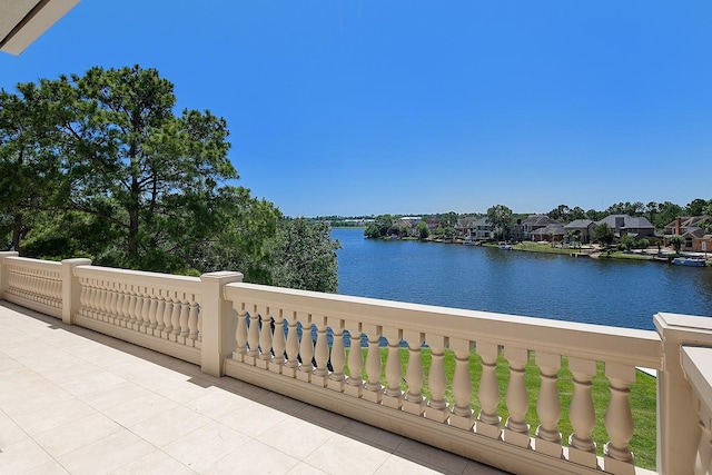 balcony with a water view