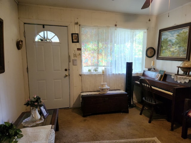 3406 N Winfree, Dayton, TX 77535 - entryway with a ceiling fan and carpet
