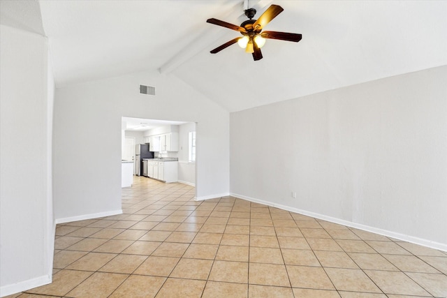 5519 Fallengate Dr, Spring, TX 77373 - empty room with ceiling fan, light tile patterned floors, and baseboards