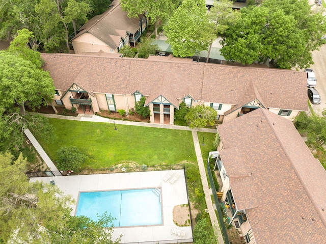 8229 Kingsbrook Rd Unit 229, Houston, TX 77024 - drone / aerial view of a pool