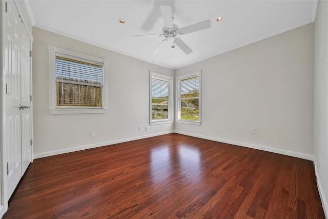 5322 Windswept Ln, Houston, TX 77056 - unfurnished room with crown molding, healthy amount of natural light, wood finished floors, baseboards, and recessed lighting