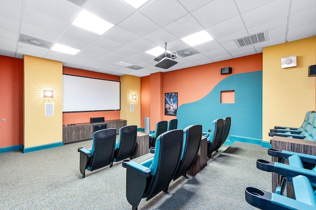 300 St Joseph Pkwy Unit 121, Houston, TX 77002 - carpeted home theater room with baseboards and a drop ceiling