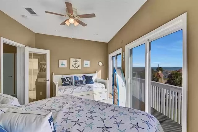 bedroom featuring a ceiling fan