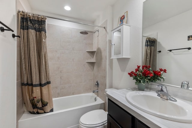 21623 Oakwood Meadows Ln, Katy, TX 77449 - full bathroom with shower / tub combo, vanity, toilet, and recessed lighting