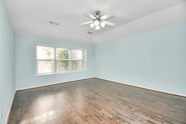 6007 Indian Crk, Missouri City, TX 77459 - empty room with hardwood / wood-style flooring, ceiling fan, and baseboards