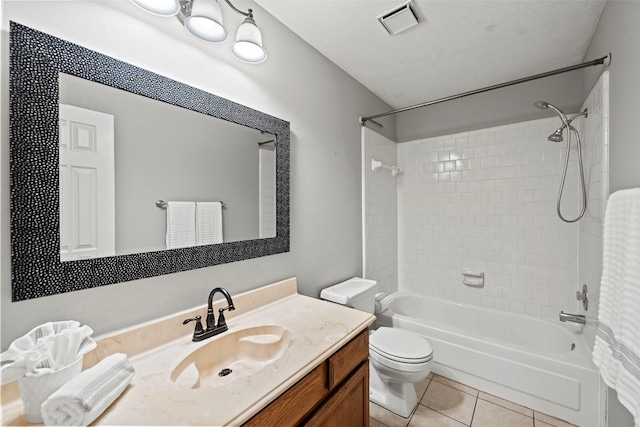 10255 Crooks Way Ct, Houston, TX 77065 - bathroom with tile patterned flooring, toilet, bathtub / shower combination, and vanity
