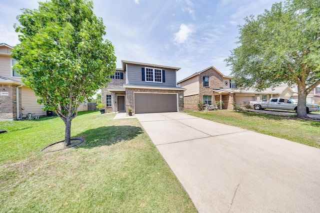 19314 Cactus Thorn Dr, Cypress, TX 77433 - view of front of home featuring brick siding, an attached garage, concrete driveway, and a front yard
