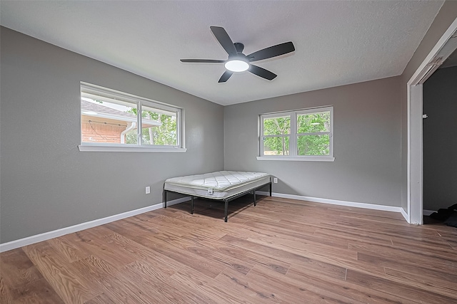11903 Atwell Dr, Houston, TX 77035 - bedroom featuring multiple windows, wood finished floors, baseboards, and a ceiling fan
