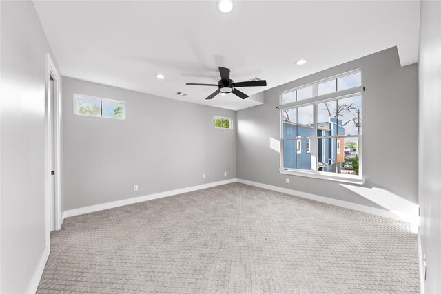 1412 Weiss St, Houston, TX 77009 - spare room with ceiling fan, recessed lighting, carpet floors, plenty of natural light, and baseboards