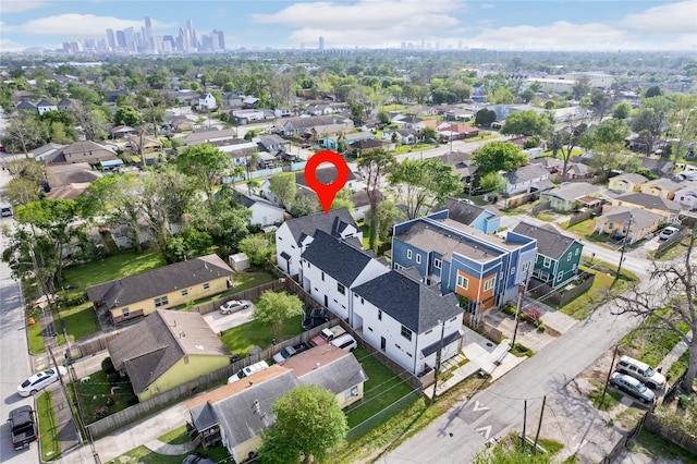 1412 Weiss St, Houston, TX 77009 - aerial overview of property's location with nearby suburban area