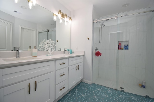 1202 Fort St, Richmond, TX 77469 - bathroom with double vanity and a stall shower