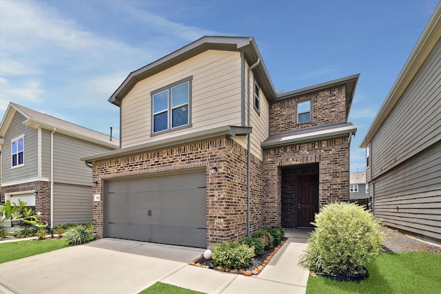 17303 Rock Willow Ln, Tomball, TX 77377 - traditional-style house with brick siding, an attached garage, and concrete driveway