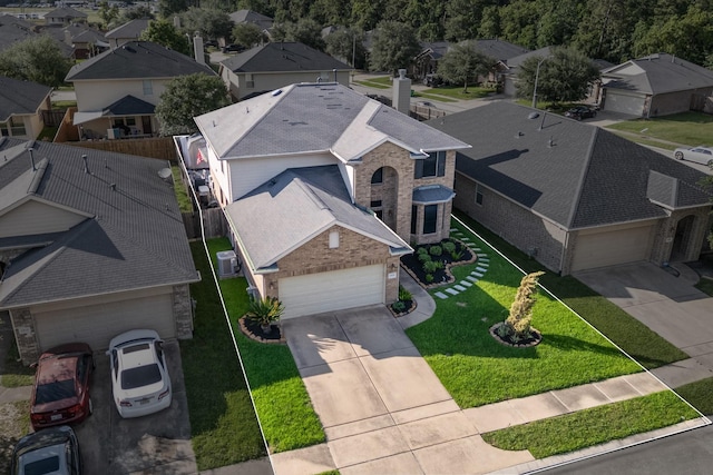 aerial view of residential area
