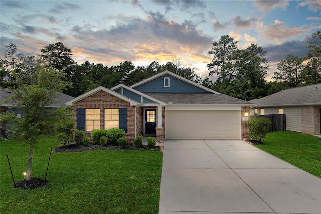 513 Bonnerville Ln, Magnolia, TX 77354 - craftsman-style house featuring brick siding, a garage, and concrete driveway