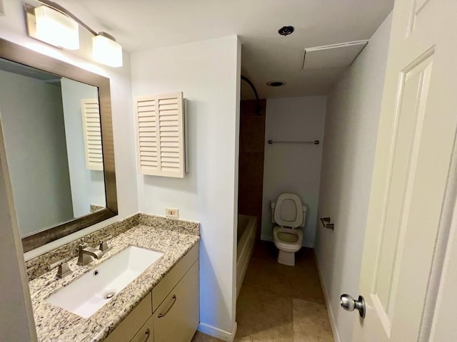 3525 Sage Rd Unit 704, Houston, TX 77056 - full bathroom featuring vanity, toilet, tile patterned floors, and  shower combination