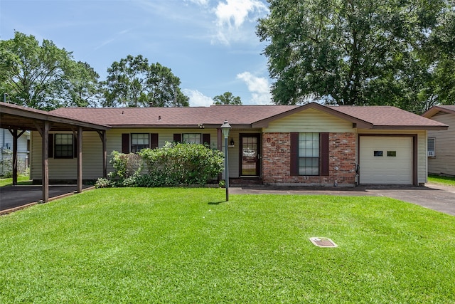 9385 Shepherd Dr, Beaumont, TX 77707 - ranch-style home featuring driveway, an attached garage, and a front yard