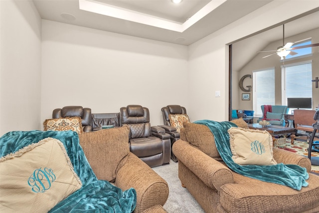 15527 Salmon Springs Dr, Conroe, TX 77302 - carpeted home theater with ceiling fan