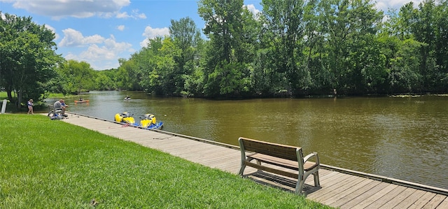11378 Underwood St, Willis, TX 77318 - dock area with a water view and a yard