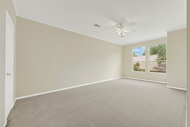 16506 Emilia Ct, Spring, TX 77379 - carpeted spare room featuring a ceiling fan and crown molding