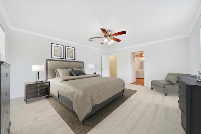 4822 Droddy St, Houston, TX 77091 - bedroom featuring ornamental molding, ceiling fan, and baseboards
