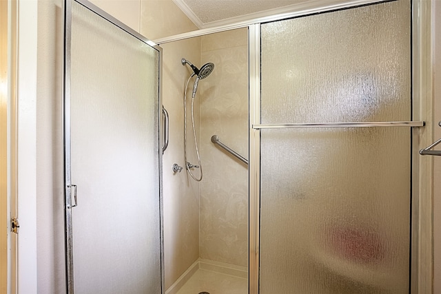 2812 Fairway Dr, Orange, TX 77630 - full bathroom featuring a shower stall and ornamental molding