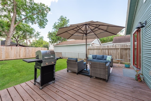 1127 Nadine St, Houston, TX 77009 - deck featuring outdoor lounge area and area for grilling