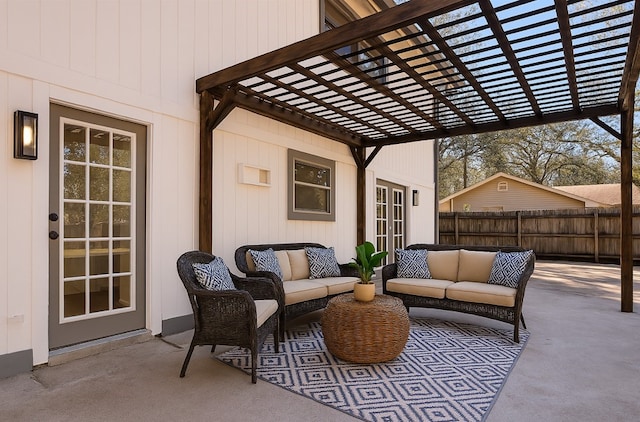 102 Banyan St, Lake Jackson, TX 77566 - view of patio with a pergola and an outdoor hangout area
