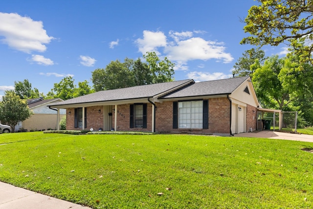 4302 Marchant Rd, Houston, TX 77047 - single story home with driveway, a front lawn, brick siding, covered porch, and an attached garage