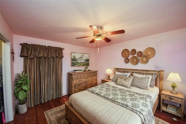 3428 S Main St, Anahuac, TX 77514 - bedroom with wood finished floors and ceiling fan