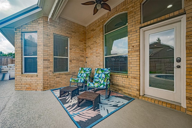 13903 Autumn Grove Ct, Rosharon, TX 77583 - view of patio featuring ceiling fan