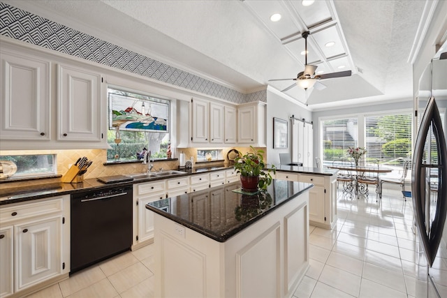 311 Pineview Cir, El Lago, TX 77586 - kitchen with dishwasher, a sink, light tile patterned floors, healthy amount of natural light, and recessed lighting