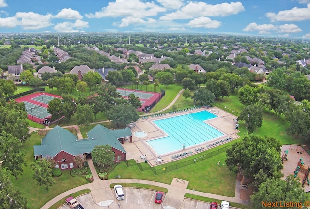 7218 Welshwood Ln, Sugar Land, TX 77479 - drone / aerial view of a pool area