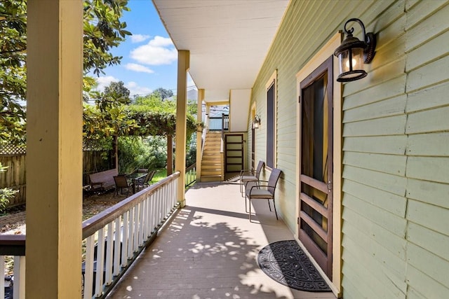 1427 Winnie St, Galveston, TX 77550 - balcony with covered porch and stairs