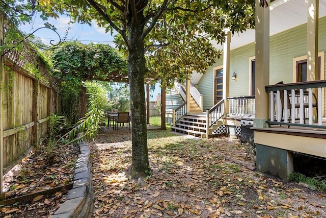 1427 Winnie St, Galveston, TX 77550 - fenced backyard with stairway