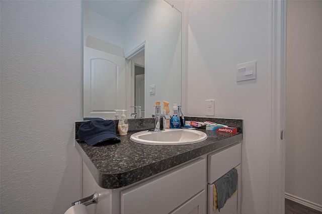 40434 Basalt Elm Rd, Magnolia, TX 77354 - bathroom with vanity and a textured wall
