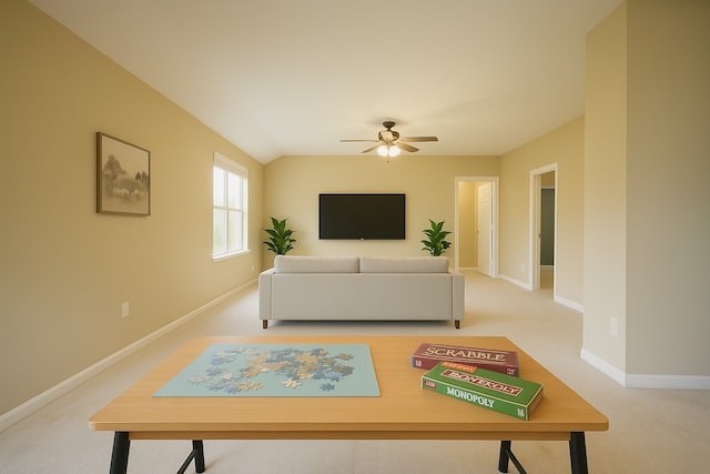 7902 Crystal Moon Dr, Houston, TX 77040 - living room with a ceiling fan, baseboards, and carpet floors