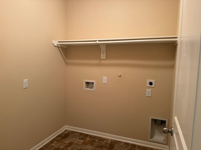 42 Blisten Spring Dr, Manvel, TX 77578 - laundry area with hookup for an electric dryer, gas dryer hookup, baseboards, and washer hookup