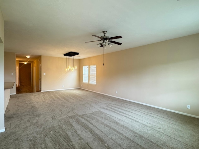 42 Blisten Spring Dr, Manvel, TX 77578 - unfurnished room with baseboards, carpet floors, and ceiling fan