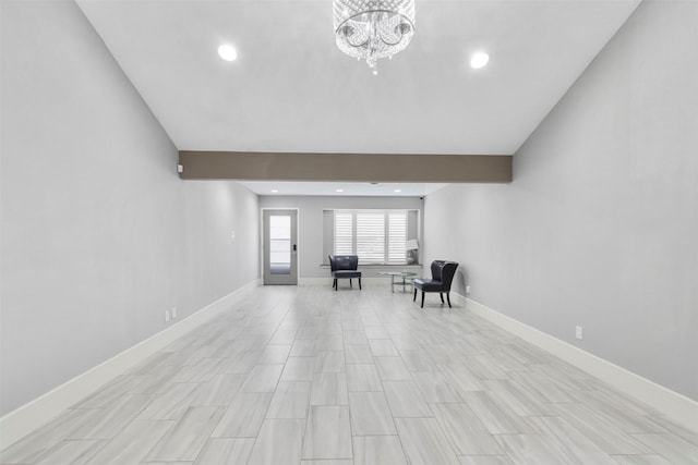 7727 Barberton Dr, Houston, TX 77036 - sitting room featuring recessed lighting, a chandelier, and baseboards