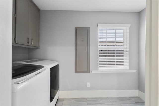 7727 Barberton Dr, Houston, TX 77036 - washroom with cabinet space, independent washer and dryer, and baseboards