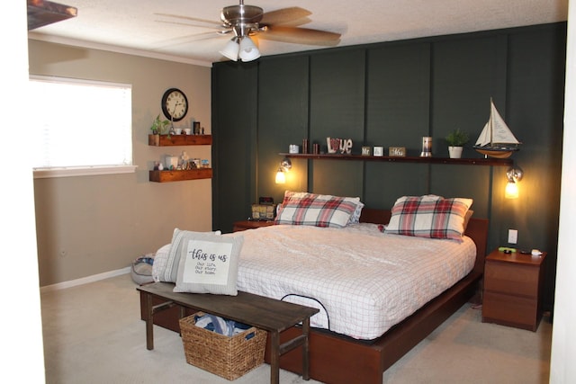 11615 Primwood Dr, Houston, TX 77070 - bedroom with carpet, baseboards, and crown molding