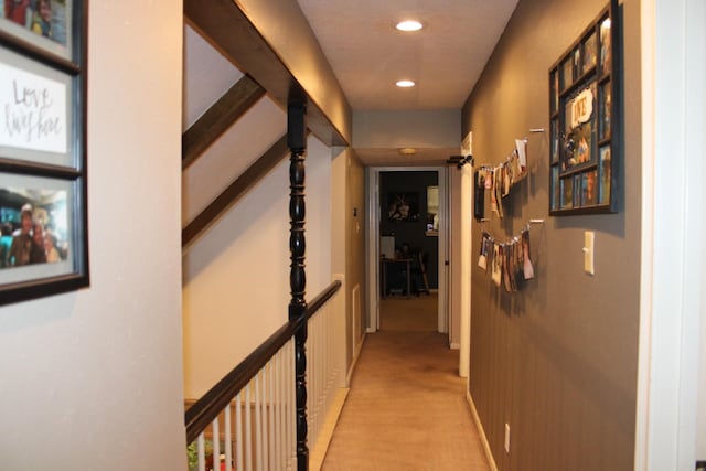 11615 Primwood Dr, Houston, TX 77070 - hall featuring light carpet and recessed lighting